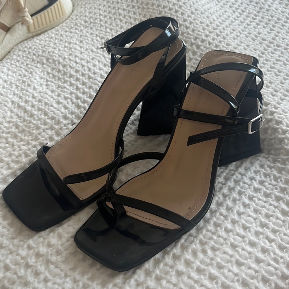 Strappy black Princess polly heels